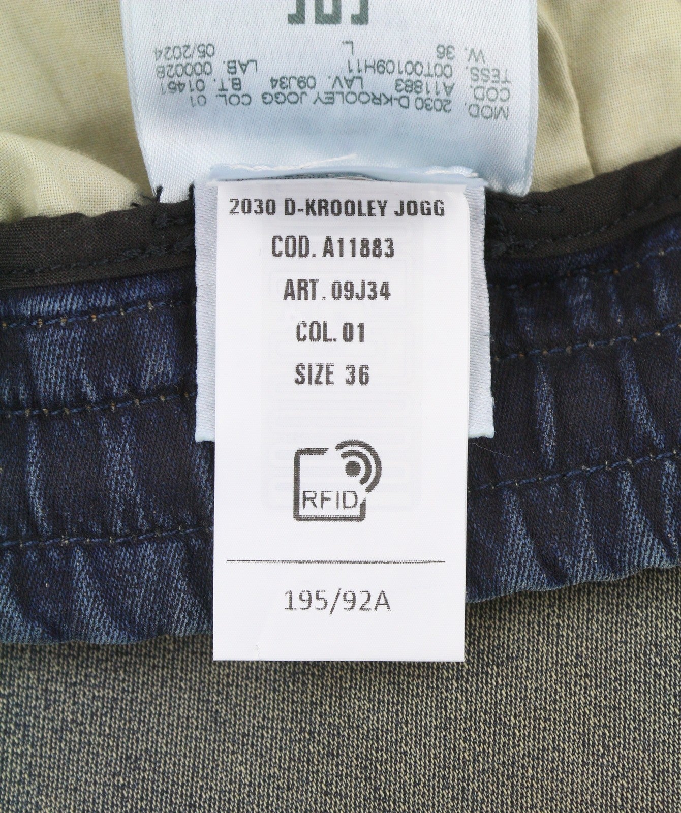 DIESEL 2030 D-Krooley 09J34 Jogg Men Jeans W36 Blue Faded Distress RRP295