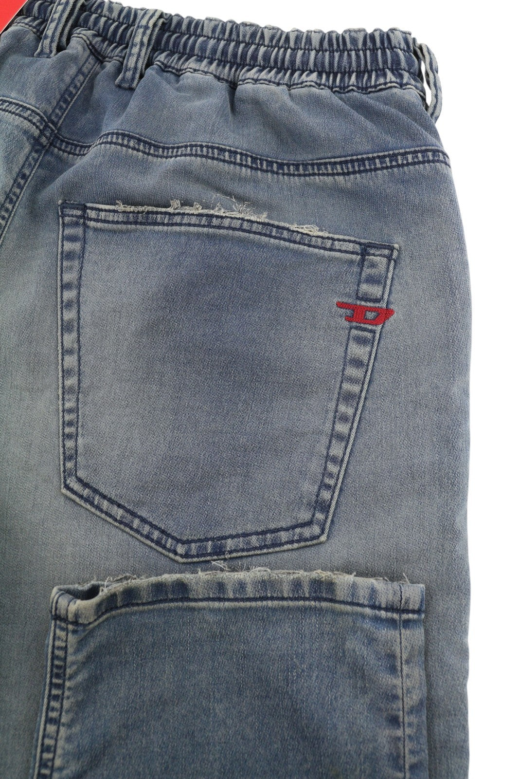 DIESEL 2032 D-Krooley-B 068PL Jogg Men Jeans W34 Blue Faded Distress RRP325