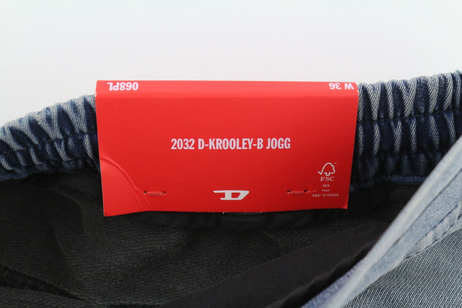 DIESEL 2032 D-Krooley-B 068PL Jogg Men Jeans W36 Blue Faded Distress RRP325