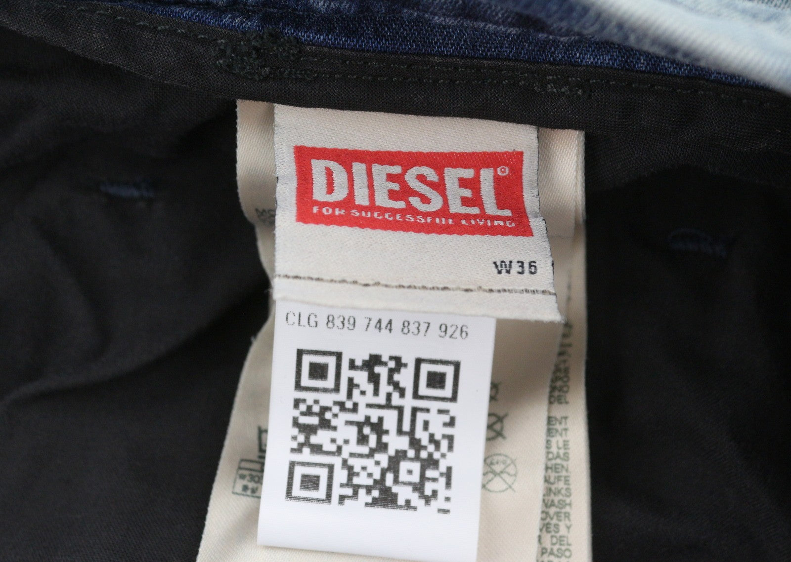 DIESEL 2032 D-Krooley-B 068PL Jogg Men Jeans W36 Blue Faded Distress RRP325