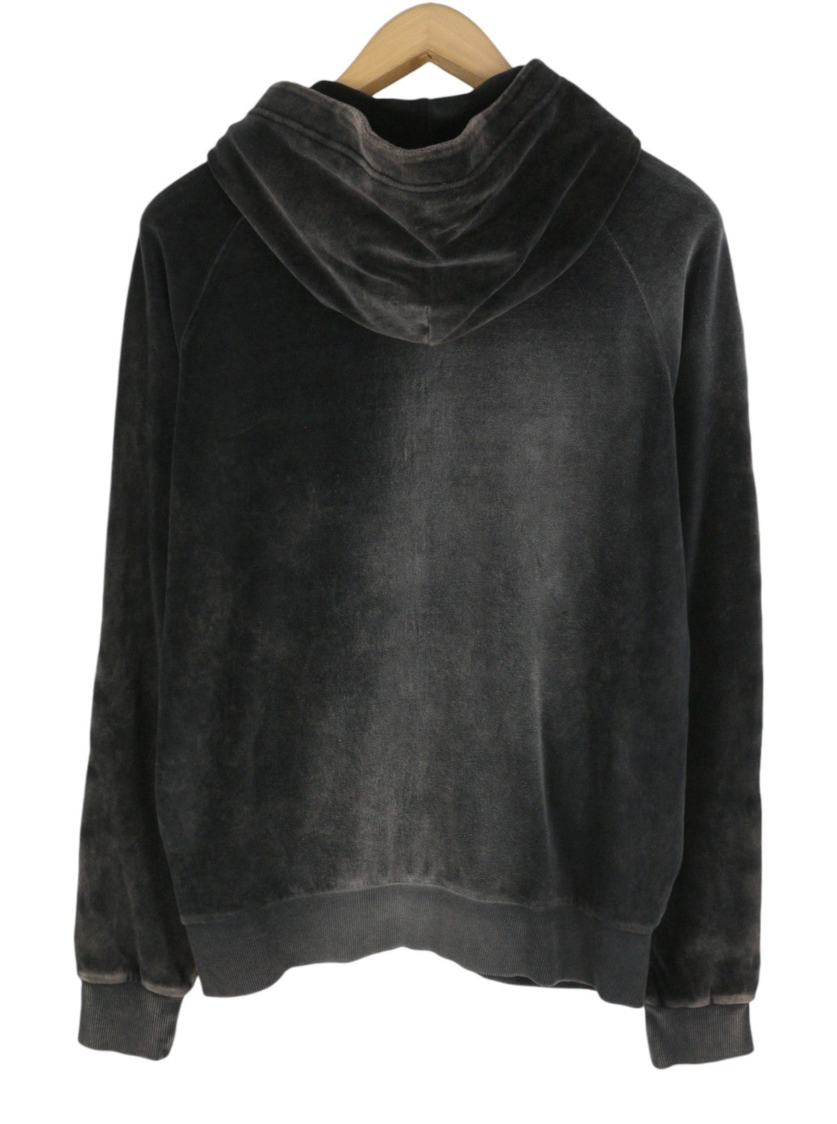DIESEL S-Oclock Men Hoodie L Black Acid Wash Chenille Zip Up RRP325