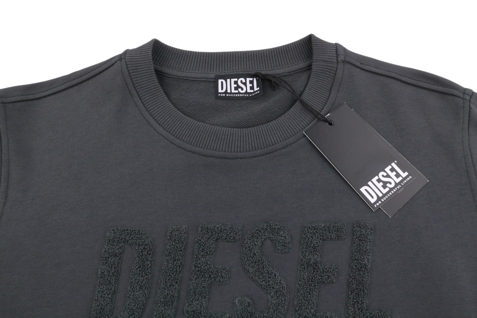 DIESEL Indigo-Out Men Hoodie M Dark Grey Crew Neck Pull On RRP175