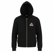 DIESEL S-Ginn-Hood-Zip 250209 Off Men Hoodie XL Black Full Zip RRP175
