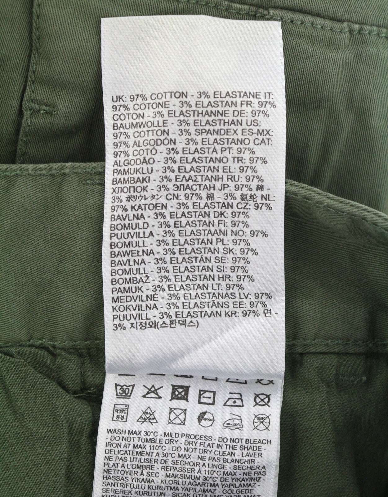 DIESEL P-Argy-In Men Trousers 50 W34 Khaki Green Cargo Zip Fly RRP195