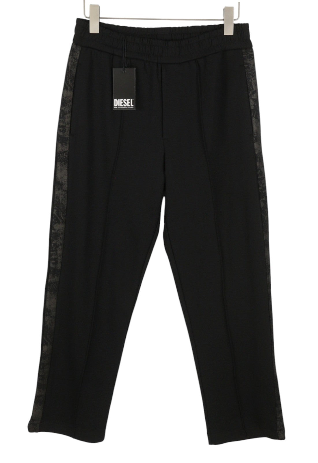 DIESEL Global-Out Men Trousers M Black Drawstring Waist Sweatpants RRP195