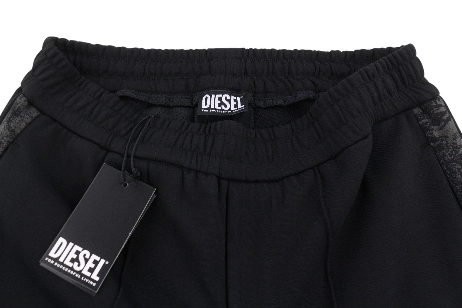 DIESEL Global-Out Men Trousers L Black Drawstring Waist Sweatpants RRP195