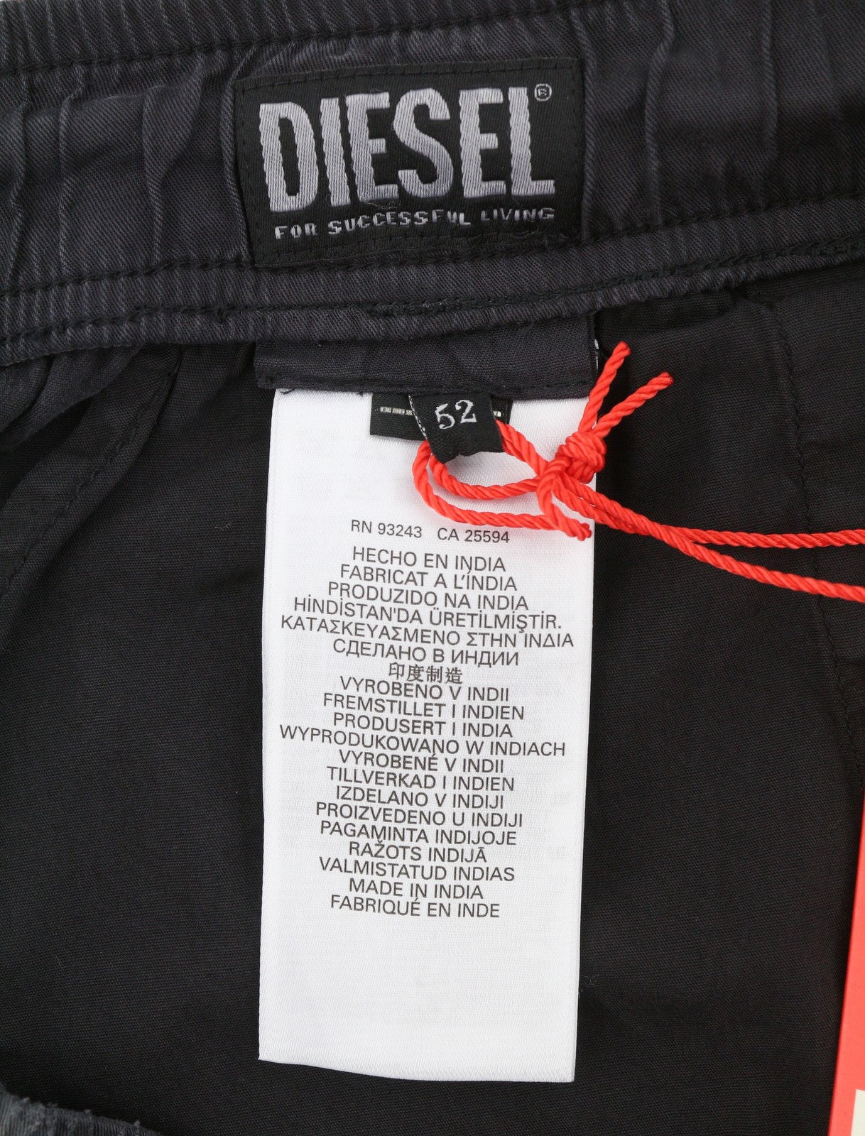 DIESEL P-Fergy-Treat 0DMAV Men Trousers 52 W36 Grey Faded Elastic Waist RRP175