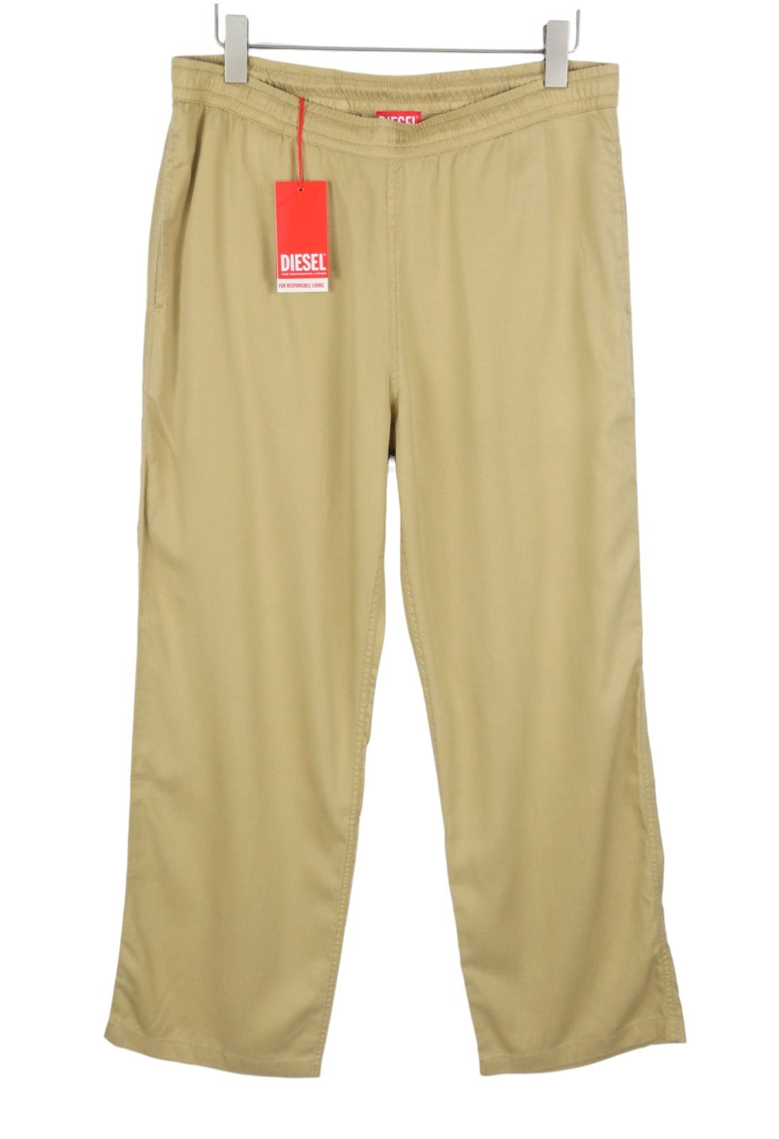 DIESEL P-Dreyer-C 0HPAG Men Trousers 50 W35 Beige Twill Elastic Waist RRP175