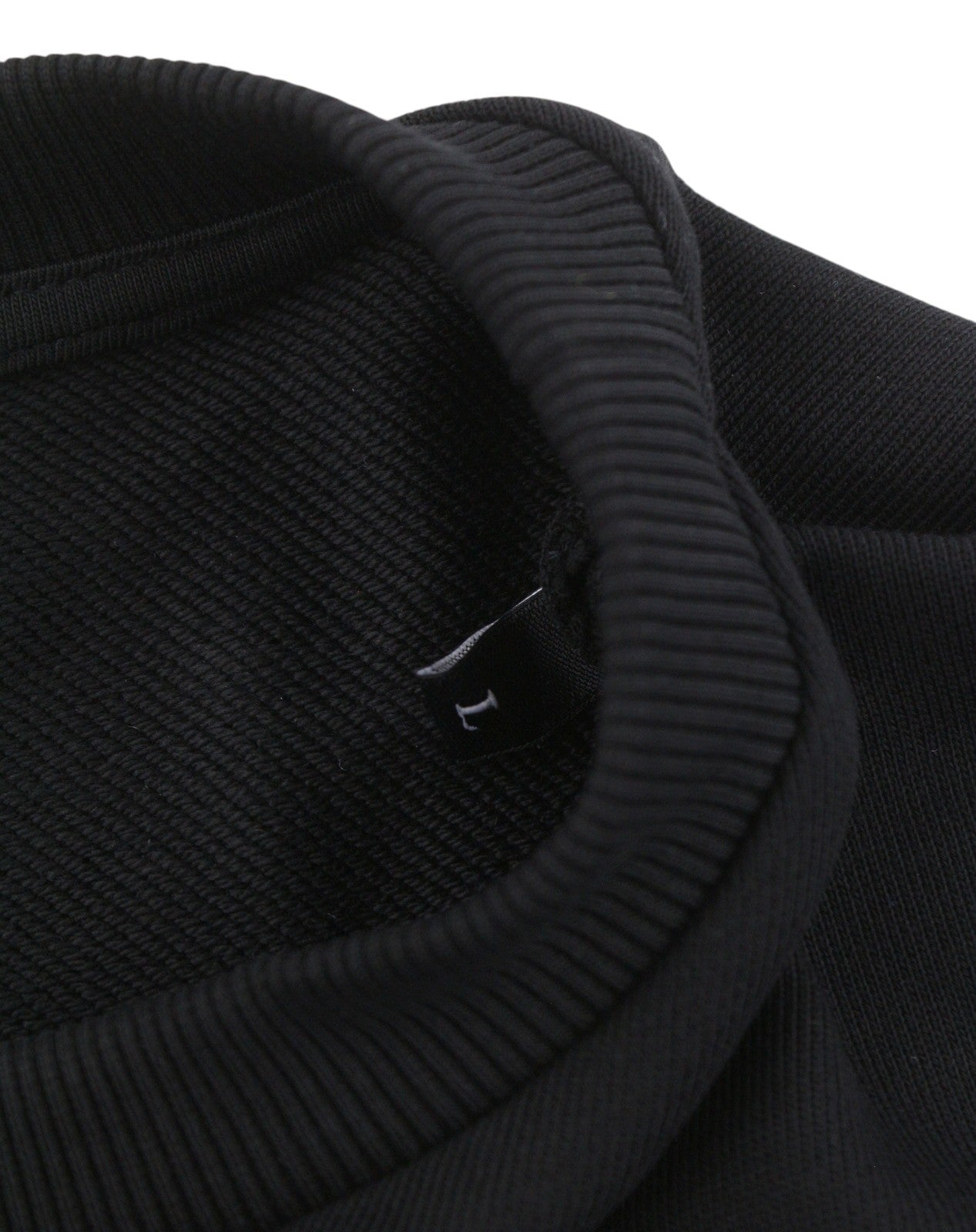 DIESEL S-Gir-Crewneck Tone On Tone Men Sweatshirt L Black Front Logo Pull On