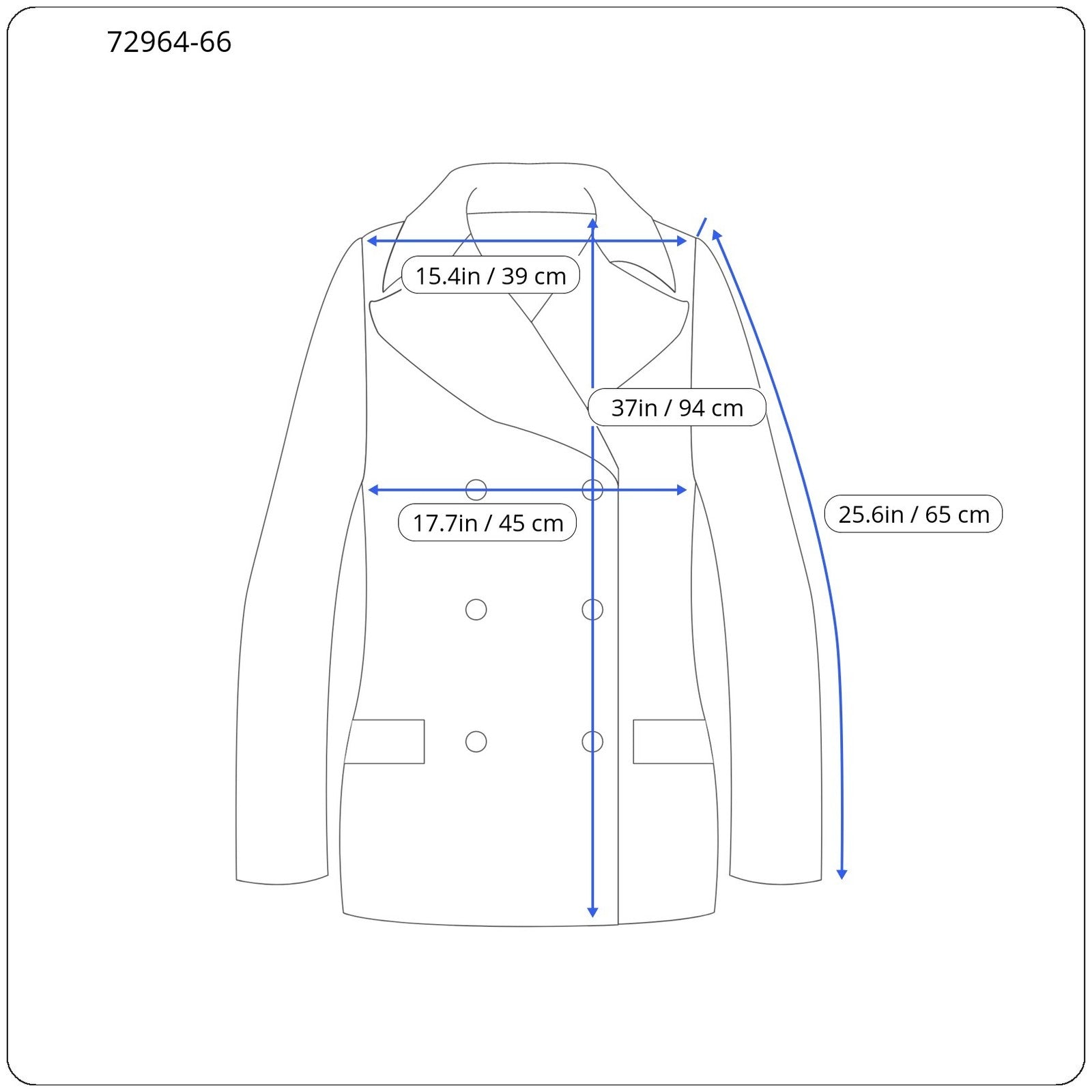 DESIGUAL Snow Robot Women Coat M Woolen Mid-Length Navy Blue Tartan Check