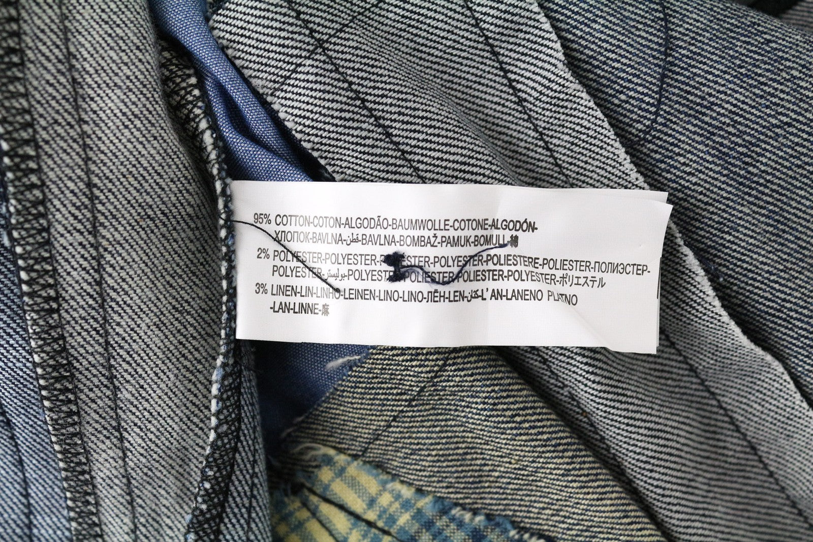 DESIGUAL Snow Robot Women Coat M Navy Blue Wool Mix Tartan Check Designer