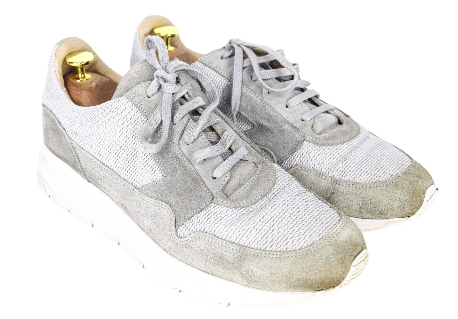 SUITSUPPLY Men Sneakers EU43 Grey Suede Leather Textile Vibram Sole Low-Top
