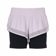 SWEATY BETTY Aerial 2in1 Women Shorts XS Purple Stretchy Dance Layered Gym