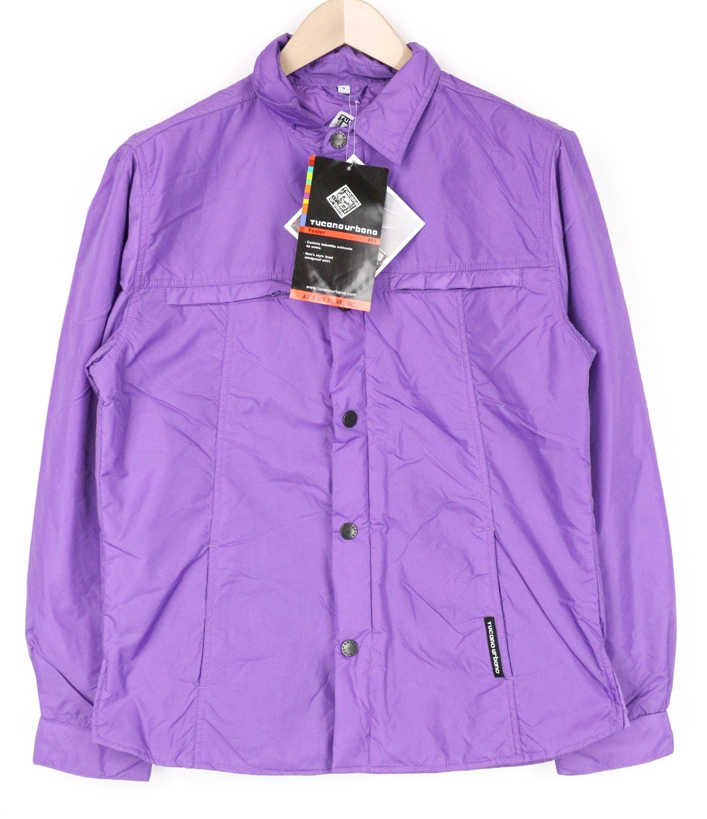 TUCANO URBANO Fester Women Jacket S Purple Windproof Zip Snap Shacket Overshirt