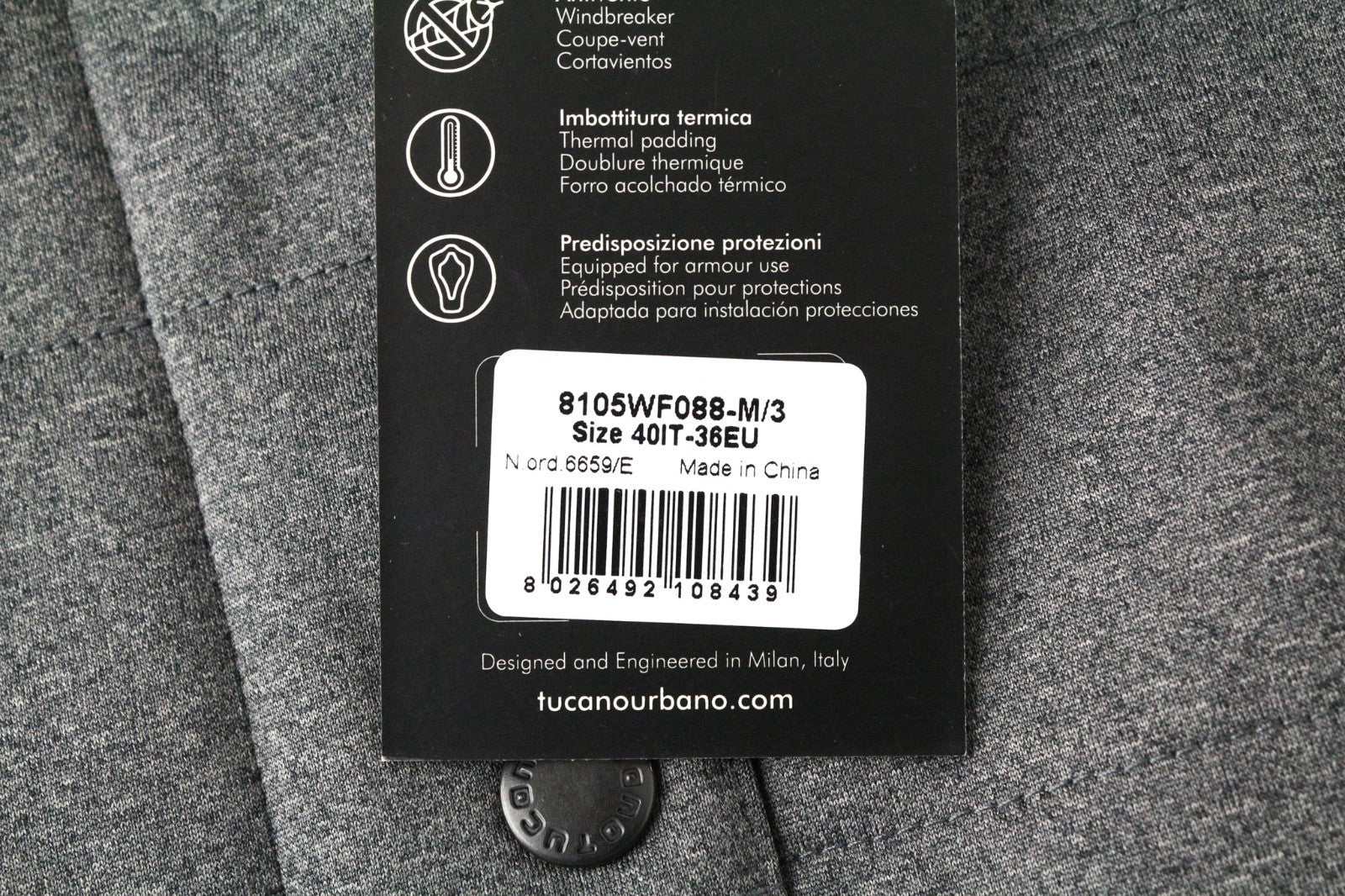 TUCANO URBANO Wilma Women Jacket S Grey Waterproof Thermal Padding Moto