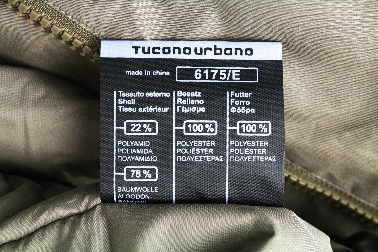 TUCANO URBANO Angus Men Jacket L Brown Cotton Blend Armour Pocket Hooded Moto