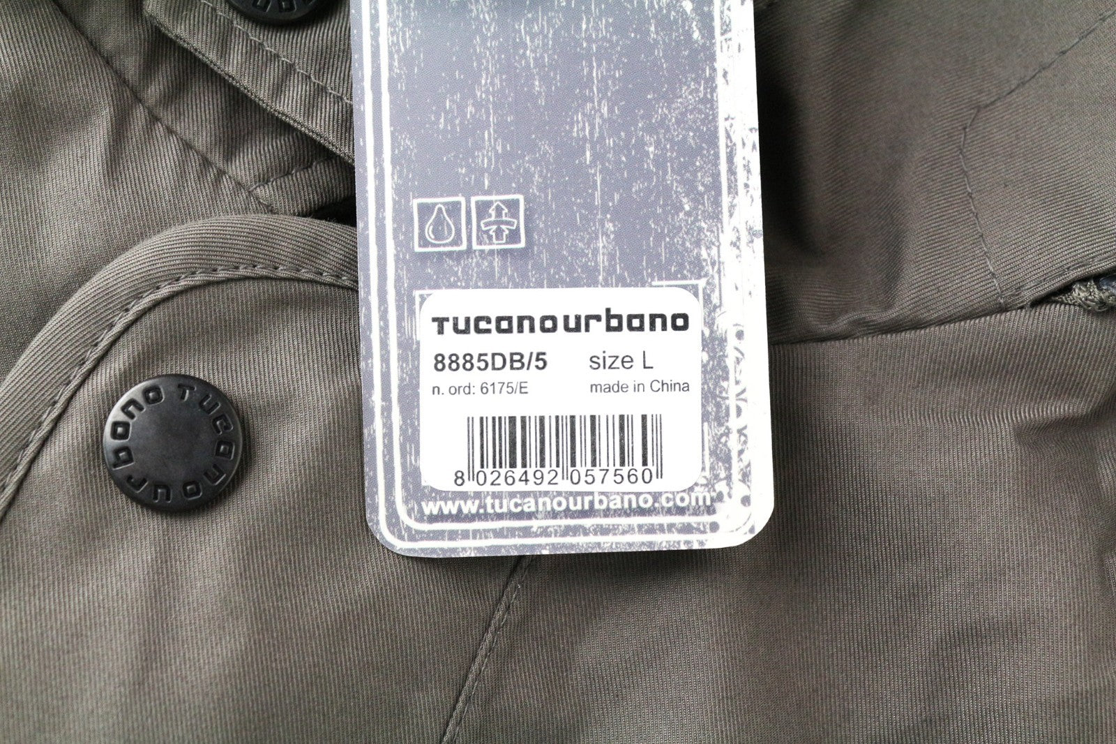 TUCANO URBANO Angus Men Jacket L Brown Cotton Blend Armour Pocket Hooded Moto