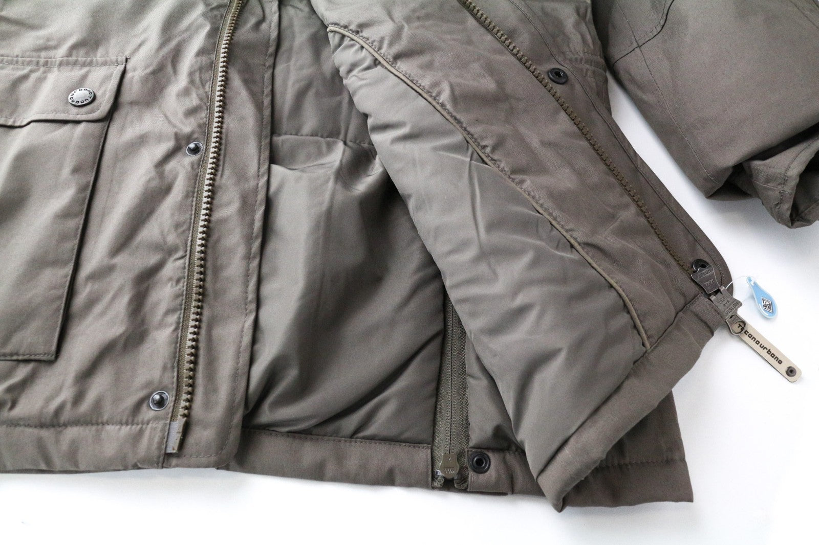 TUCANO URBANO Angus Men Jacket M Brown Cotton Blend Armour Pockets Moto Hooded