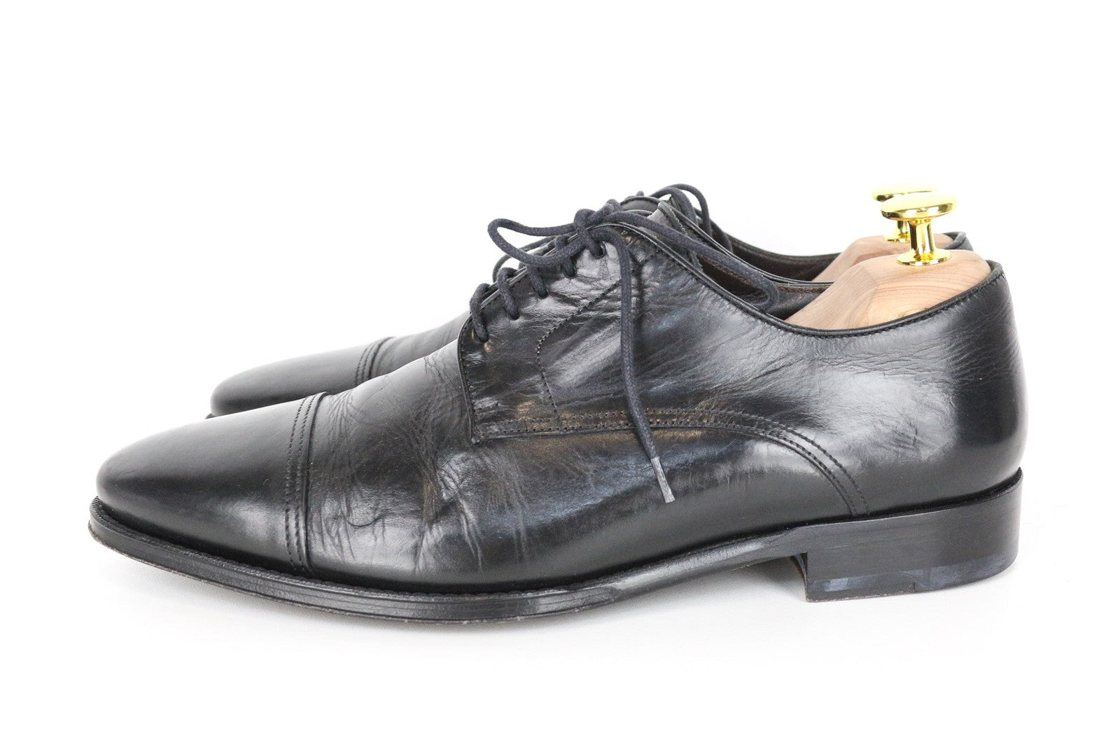 SUITSUPPLY Men Formal Shoes EU40 Black Genuine Leather Low-Top Laced Classic