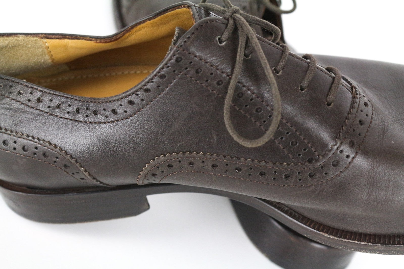 SUITSUPPLY Men Formal Shoes EU42 Brown Genuine Leather Low-Top Laced Classic