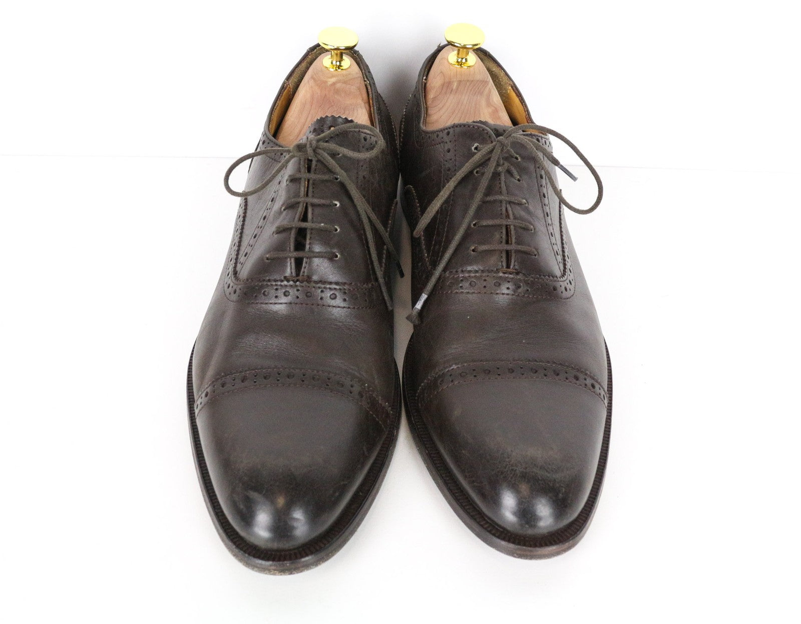 SUITSUPPLY Men Formal Shoes EU42 Brown Genuine Leather Low-Top Laced Classic