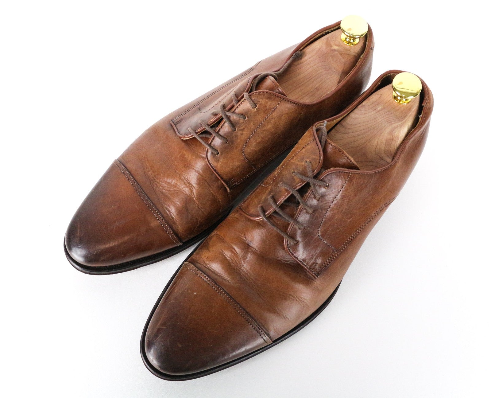 SUITSUPPLY Men Formal Shoes EU43.5 Mid Brown Genuine Leather Low-Top Classic