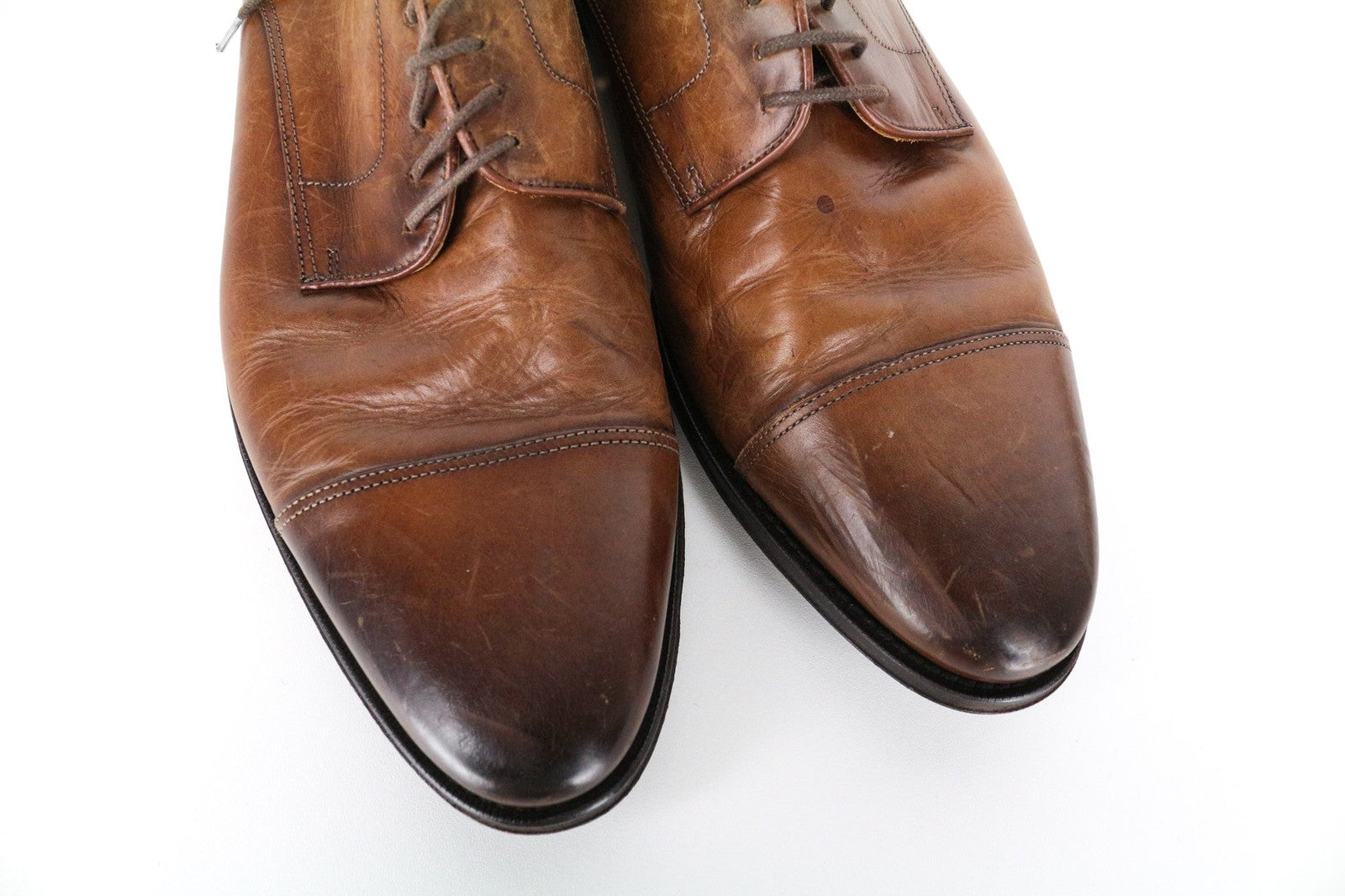 SUITSUPPLY Men Formal Shoes EU43.5 Mid Brown Genuine Leather Low-Top Classic