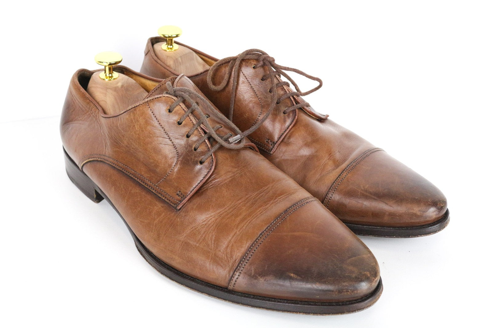 SUITSUPPLY Men Formal Shoes EU43 Brown Genuine Leather Low-Top Classic