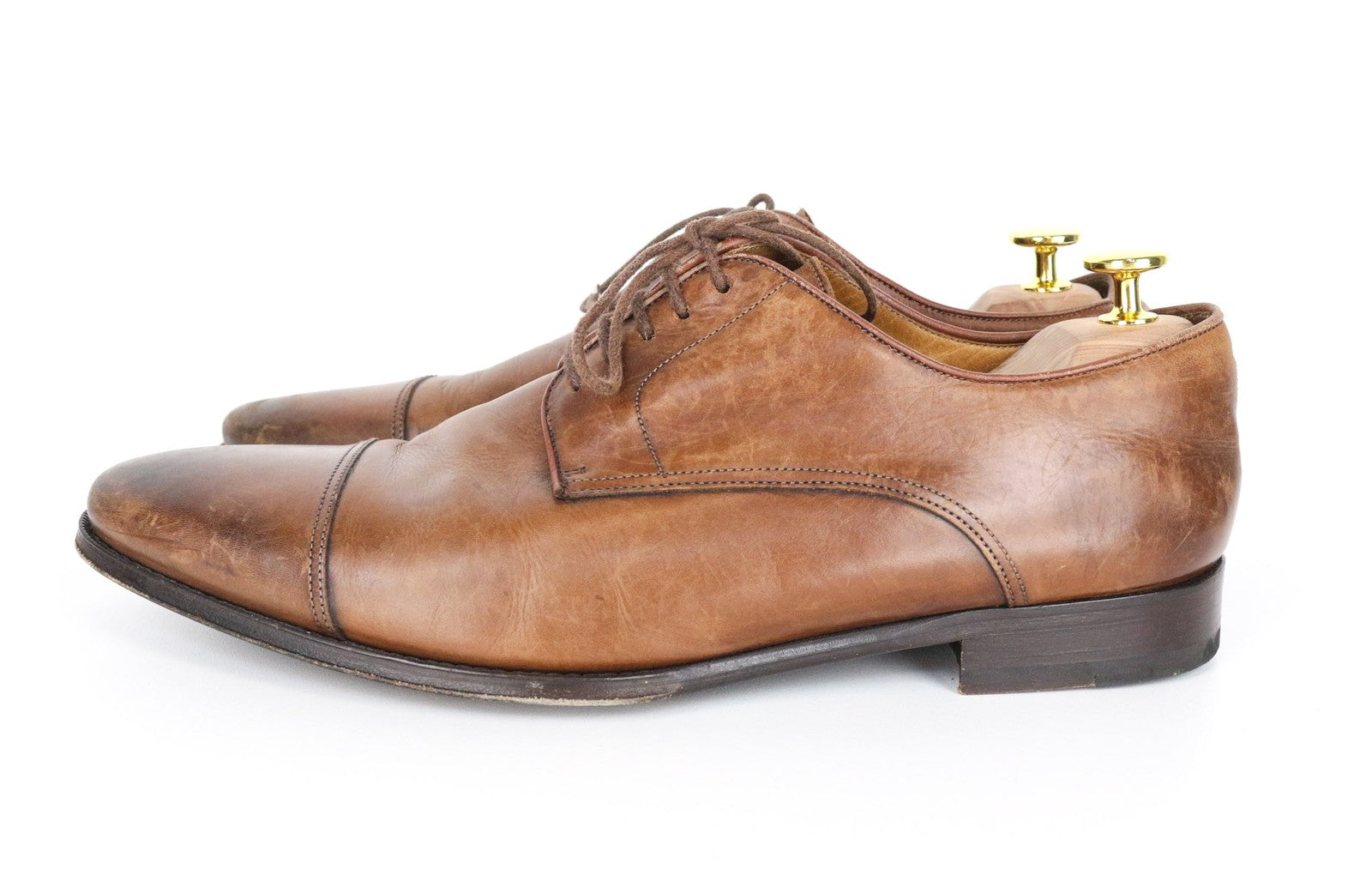 SUITSUPPLY Men Formal Shoes EU43 Brown Genuine Leather Low-Top Classic