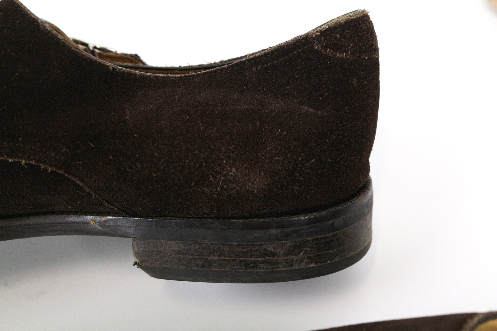 SUITSUPPLY Men Formal Shoes EU43 Brown Suede Leather Classic Double Buckle