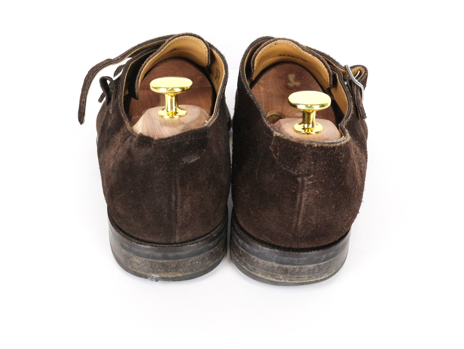SUITSUPPLY Men Formal Shoes EU43 Brown Suede Leather Classic Double Buckle