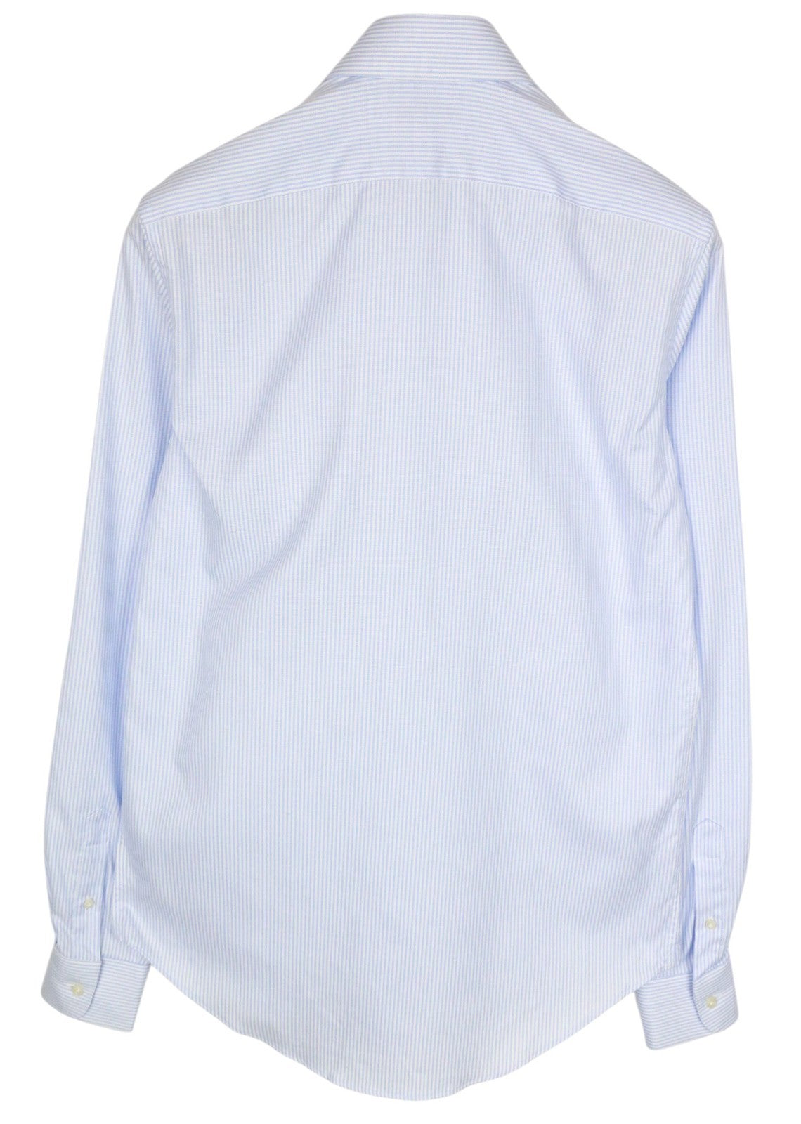 SUITSUPPLY Traveller Men Shirt 37L Slim Blue Pure Cotton Striped Patterns