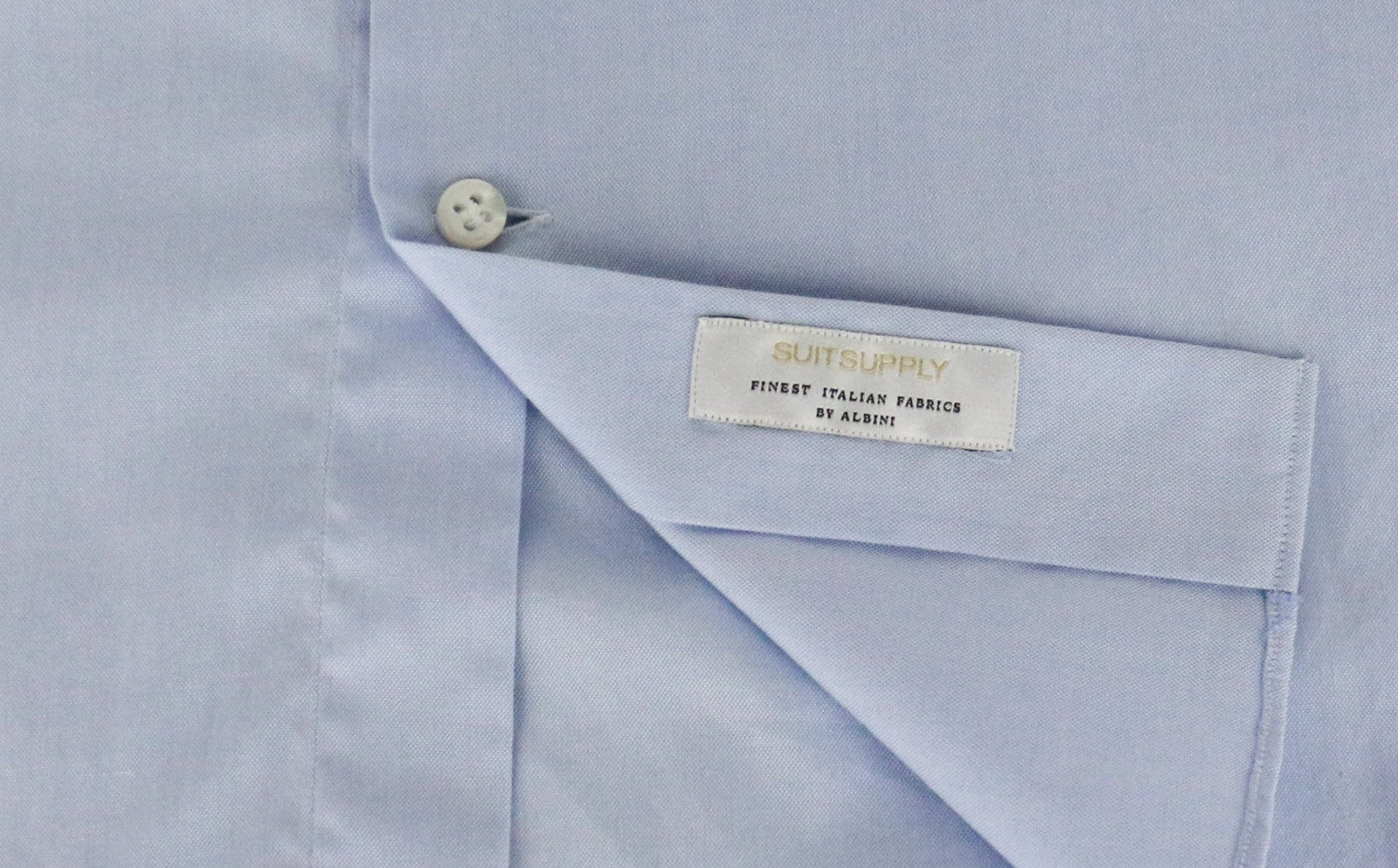 SUITSUPPLY Men Shirt 37/14 1/2 Extra Slim Blue Pure Cotton Cutaway Twill
