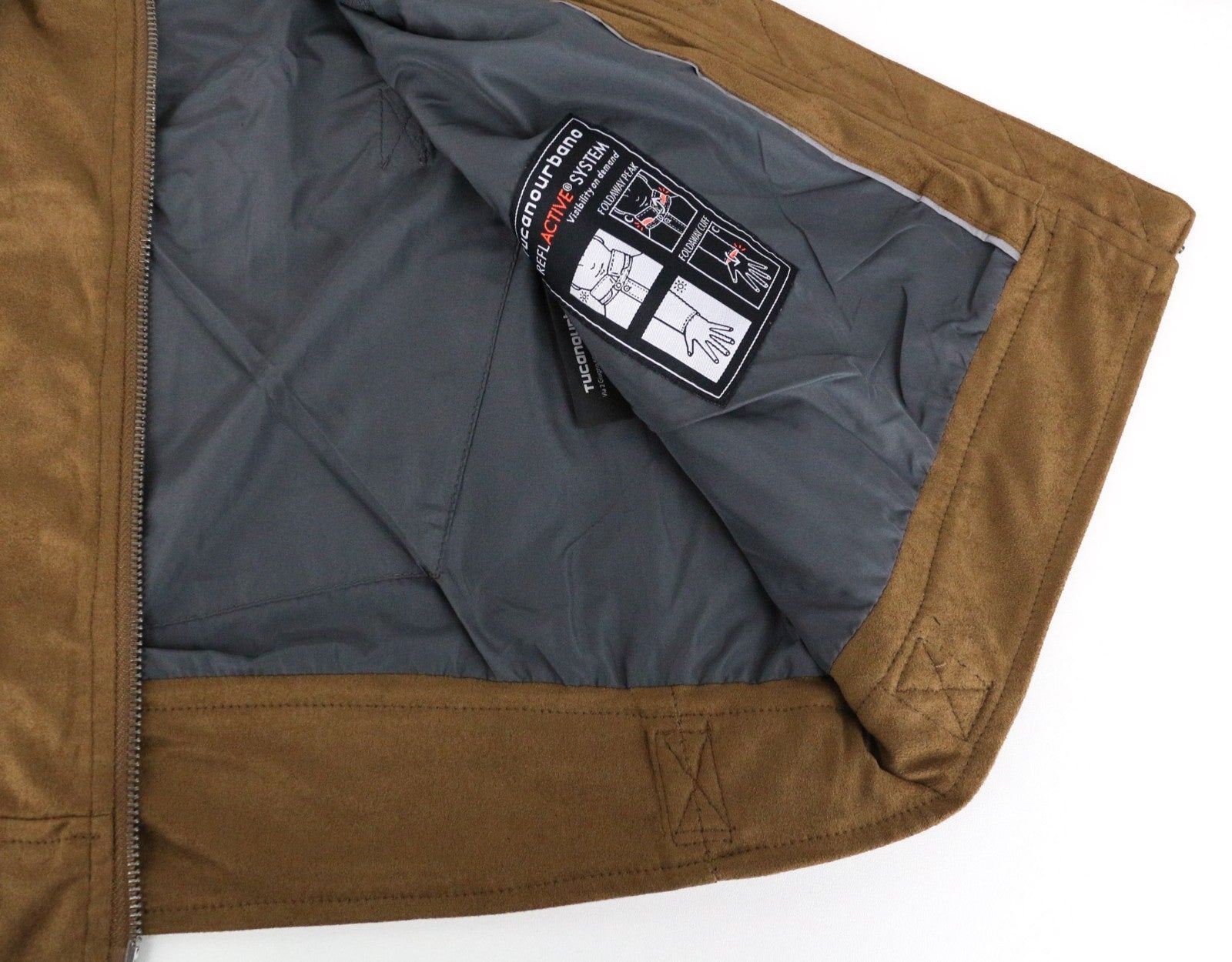 TUCANO URBANO Posiscion Women Jacket M Brown Water-Repellent Faux Suede Moto
