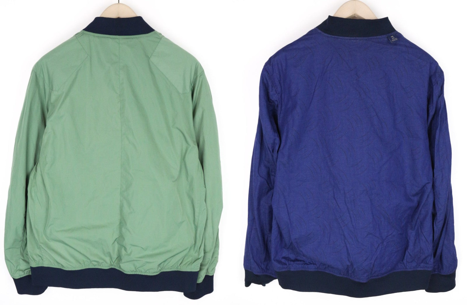 SCOTCH & SODA Ams Couture Men Jacket 2XL Blue Green Cotton Linen Reversible