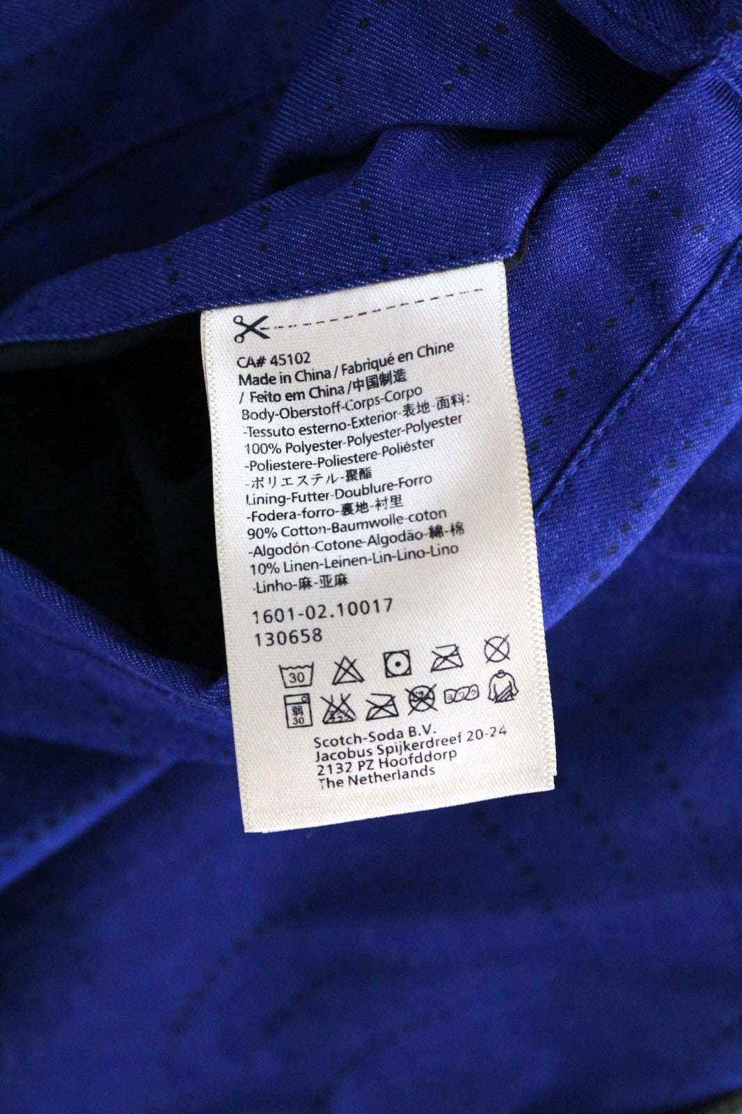 SCOTCH & SODA Ams Couture Men Jacket 2XL Blue Green Cotton Linen Reversible