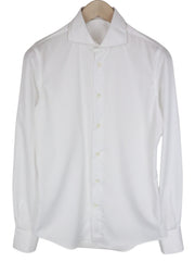 SUITSUPPLY Men Shirt XS Extra Slim White Pure Cotton Cutaway Long Sleeve