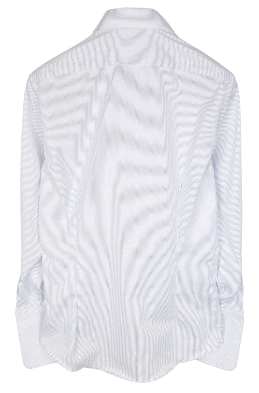 SUITSUPPLY Traveller Men Shirt 39 Extra Slim White Pure Cotton Striped Pattern
