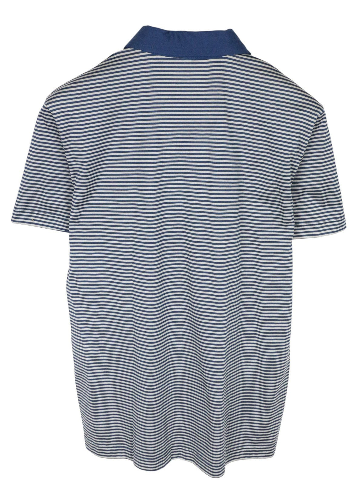 RICHMOND Men T-Shirt L Blue Pure Cotton Striped Short Sleeve Polo