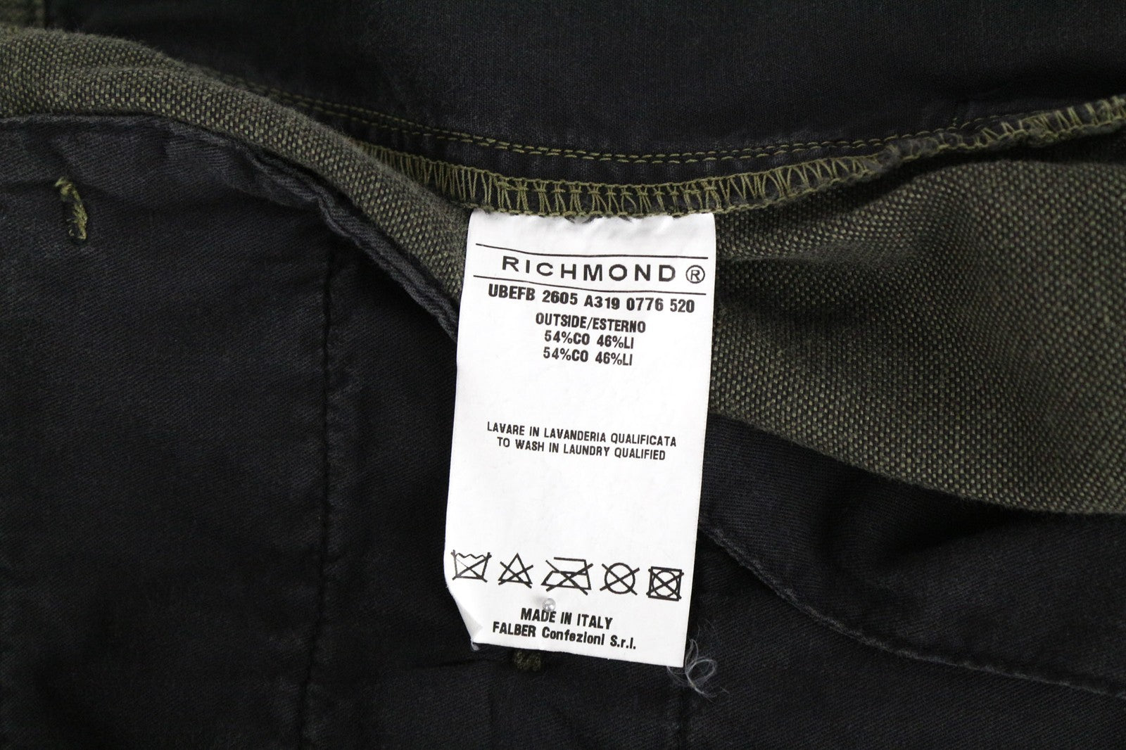 RICHMOND Bermuda Men Shorts 48 W33 Green Cotton Linen Summer Casual