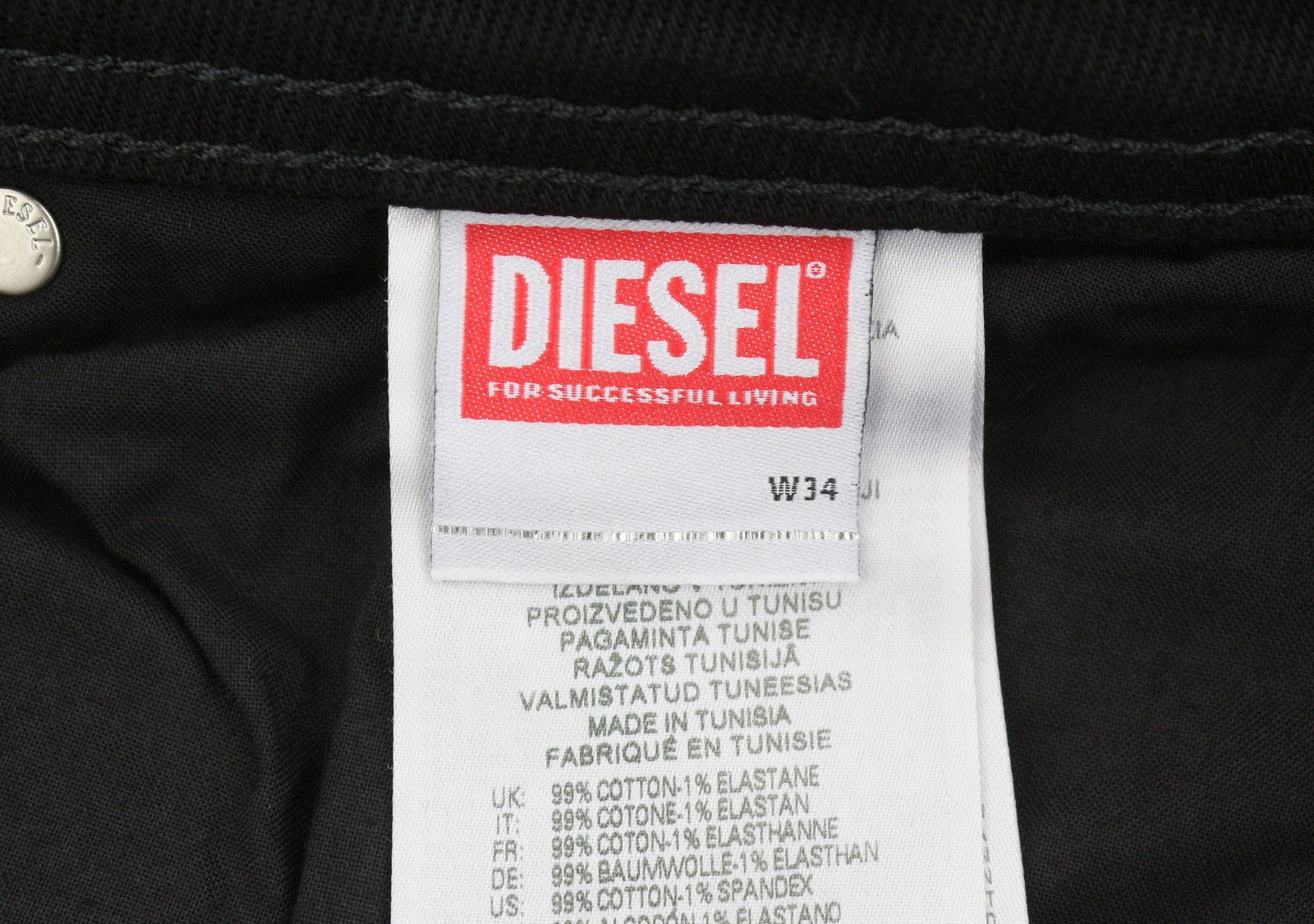 DIESEL 1985 Larkee R07R3 Men Jeans W34/L34 Regular Fit Straight Leg Mid Waist