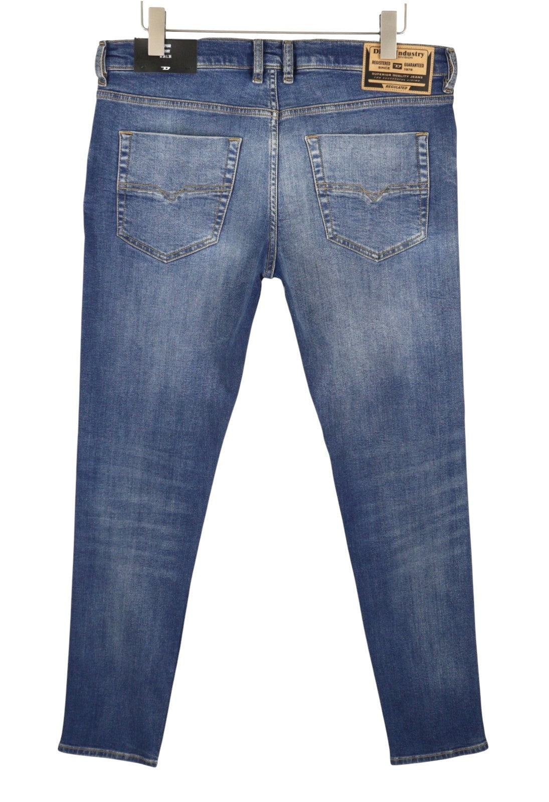 DIESEL Tepphar RB105 Men Jeans W34/L34 Blue Whiskers Faded Slim Fit RRP175