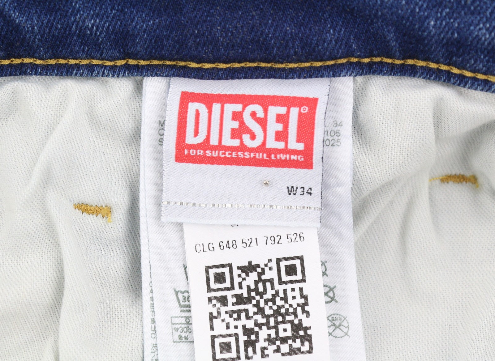 DIESEL Tepphar RB105 Men Jeans W34/L34 Blue Whiskers Faded Slim Fit RRP175
