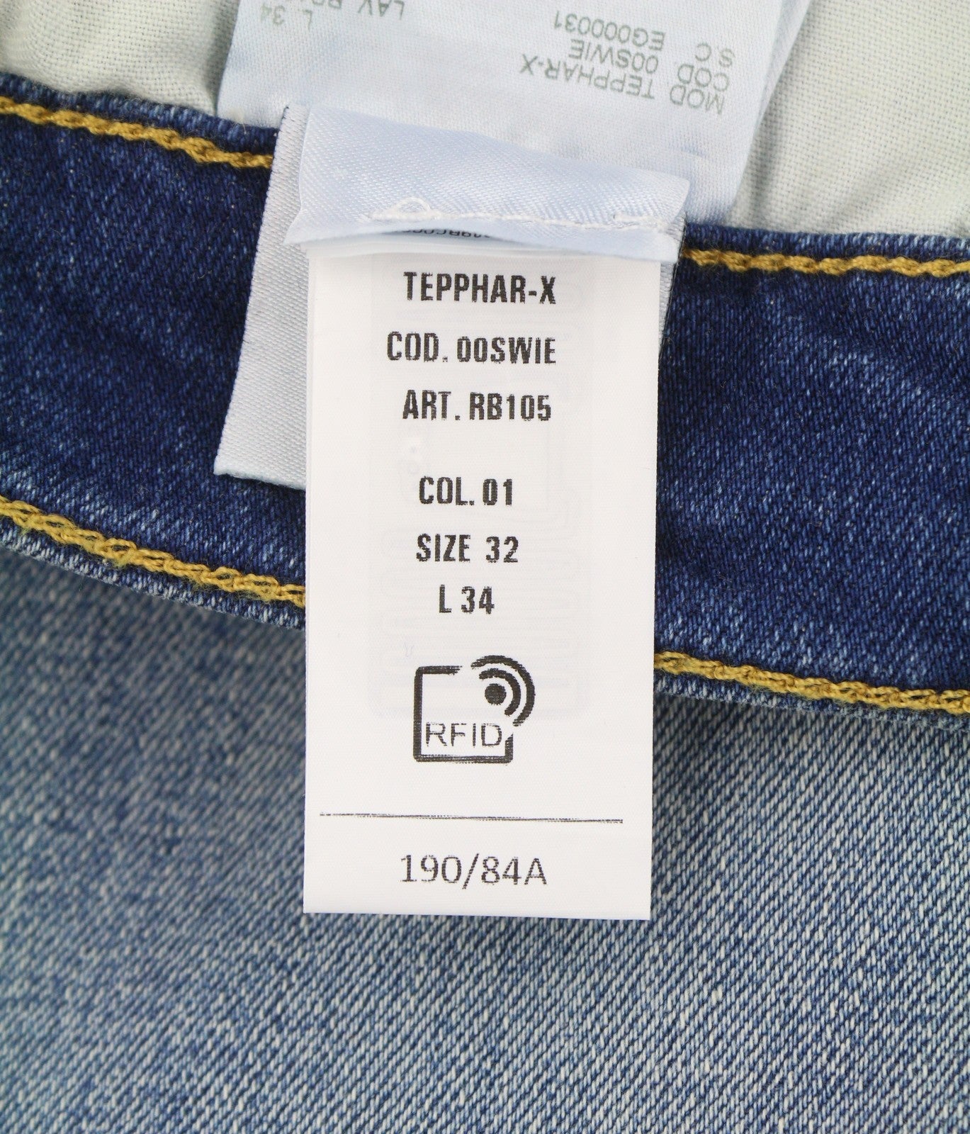 DIESEL Tepphar RB105 Men Jeans W32/L34 Blue Whiskers Faded Slim Fit RRP175