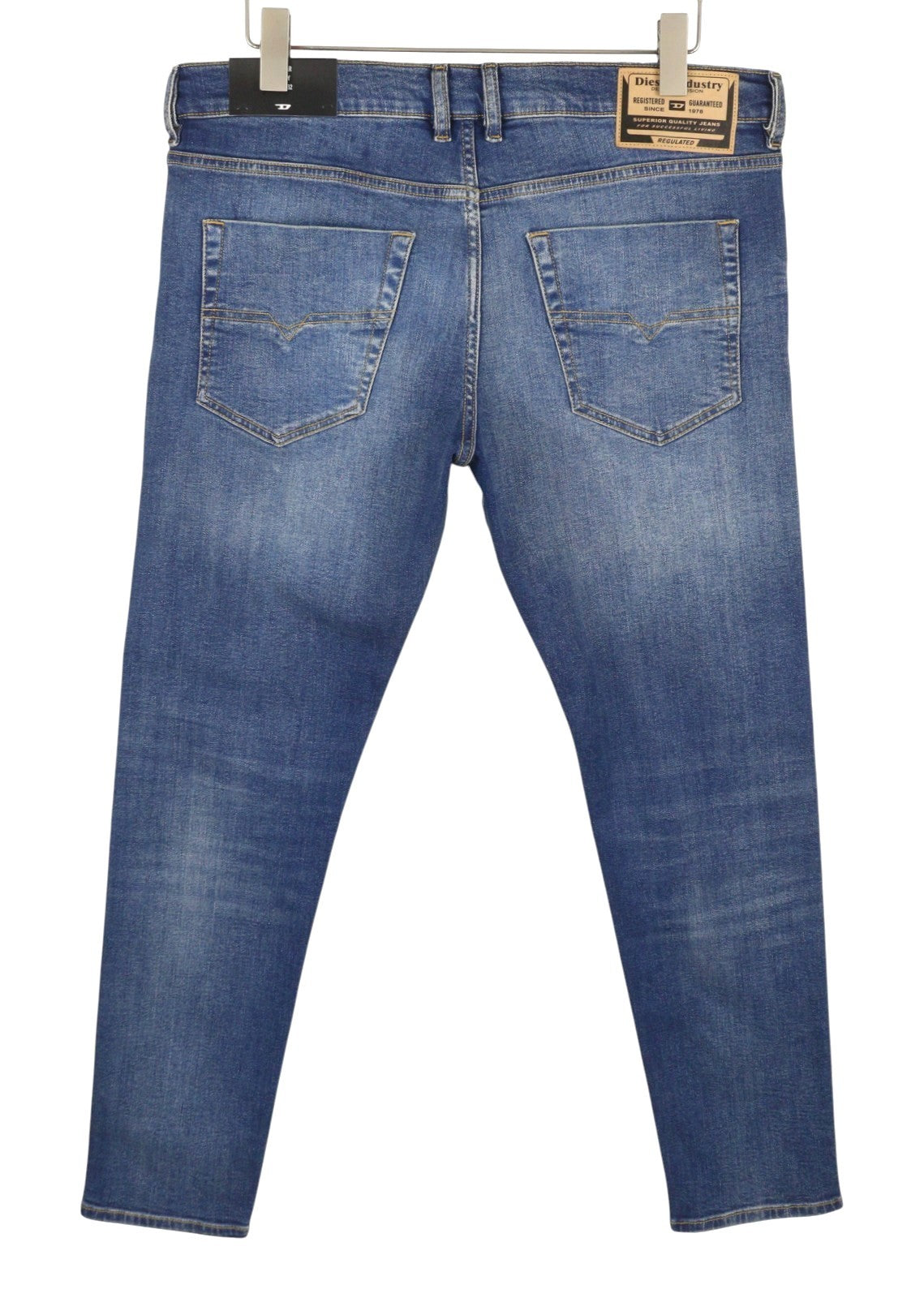 DIESEL Tepphar RB105 Men Jeans W34/L32 Blue Whiskers Faded Slim Fit RRP175