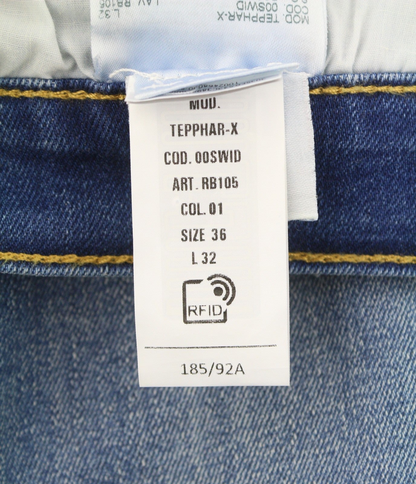 DIESEL Tepphar RB105 Men Jeans W36/L32 Blue Whiskers Faded Slim Fit RRP175