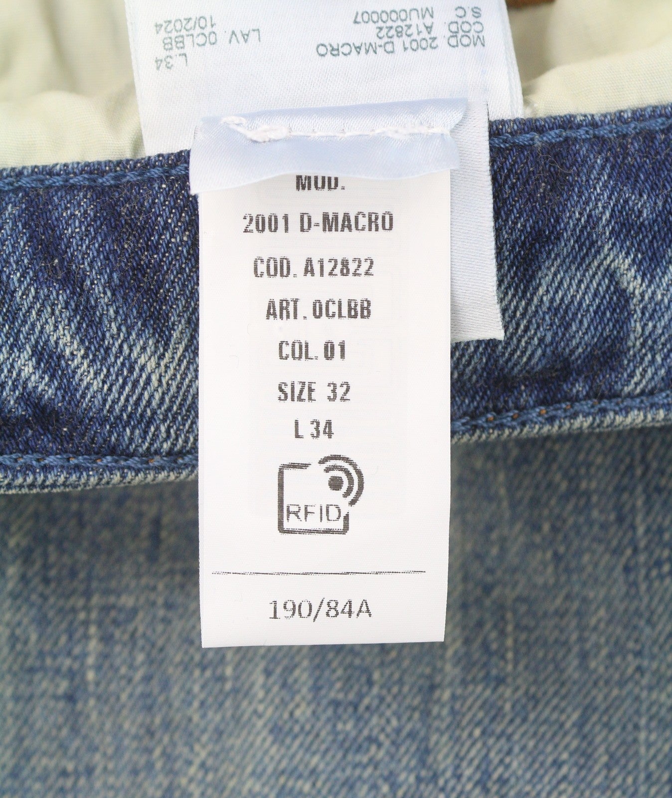 DIESEL 2001 D-Macro 0CLBB Men Jeans W32/L34 Blue Relaxed Wide Low Waist RRP195