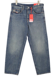 DIESEL 2001 D-Macro 0CLBB Men Jeans W34/L34 Blue Relaxed Fit Wide Leg Low RRP195