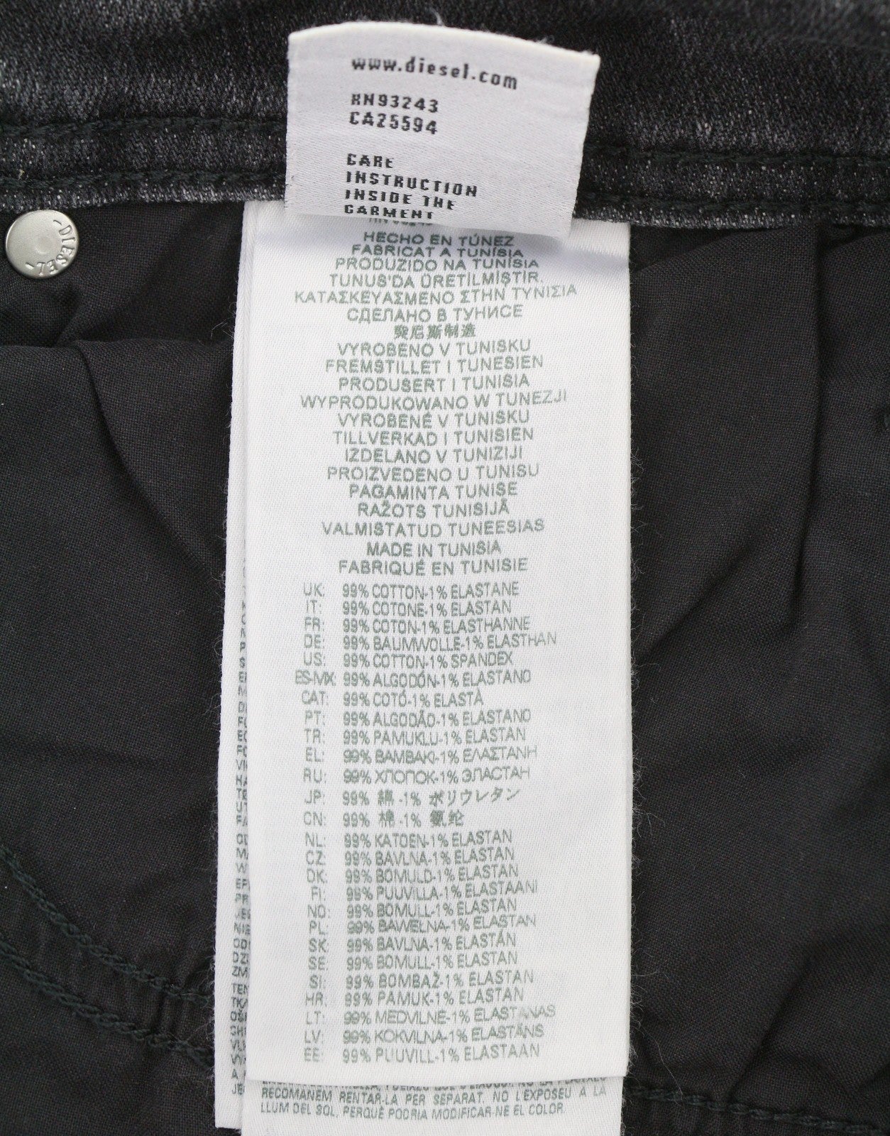 DIESEL 1985 Larkee 09H29 Men Jeans W34/L32 Black Whiskers Faded Regular Straight