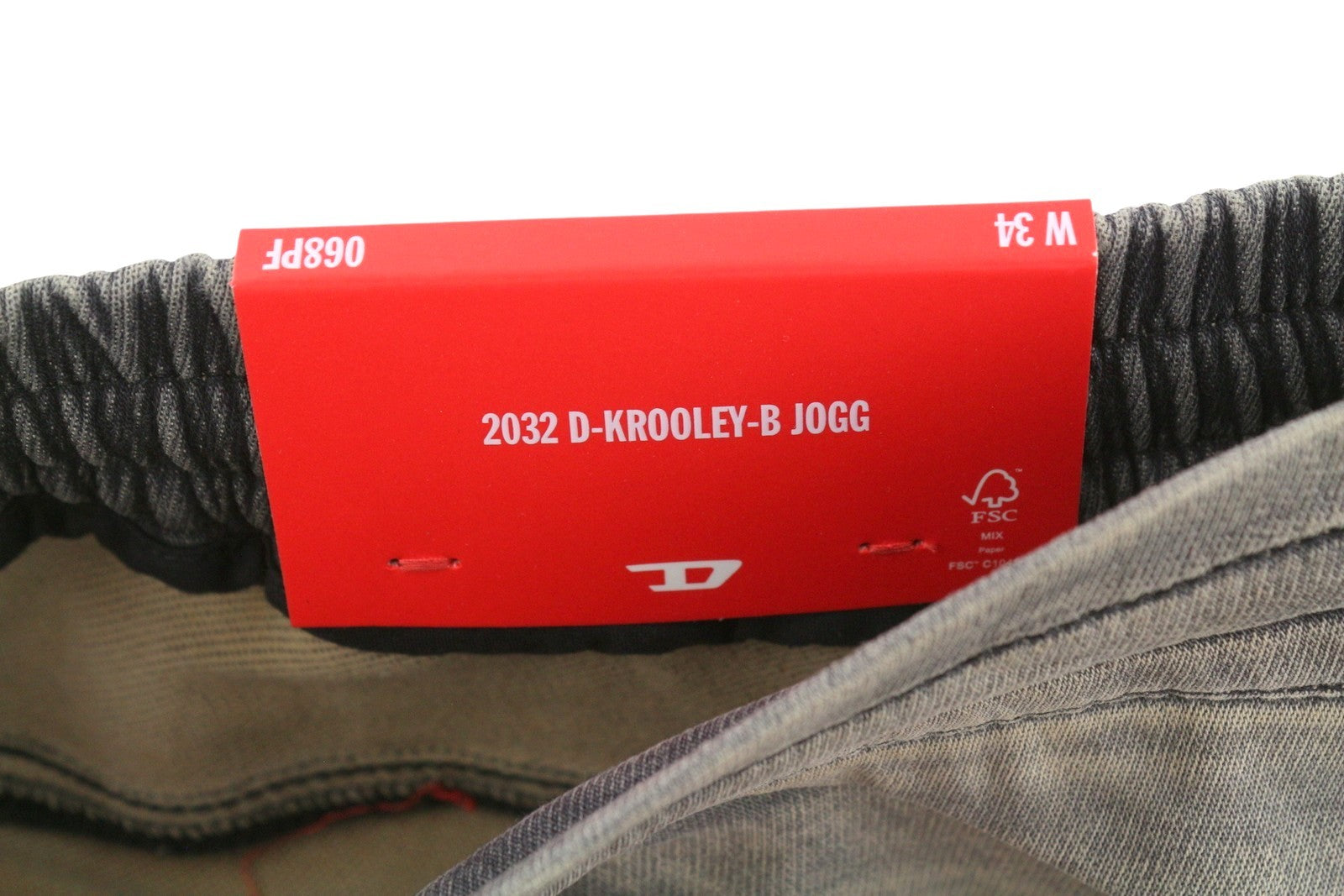 DIESEL 2032 D-Krooley-B Jogg 068PF Men Jeans W34 Grey Faded Distress RRP325